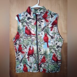 Cardinal Bird Print Vest